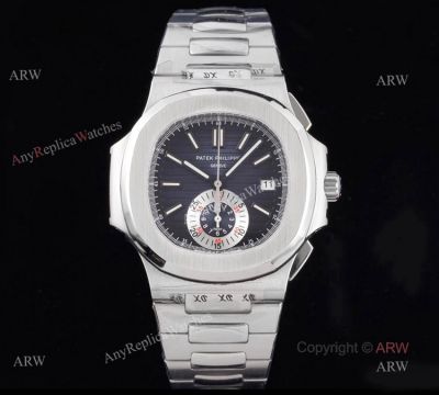 3K Factory Patek Philippe Nautilus Chronograph 5980 Mens Watch Replica - Dark Blue Dial